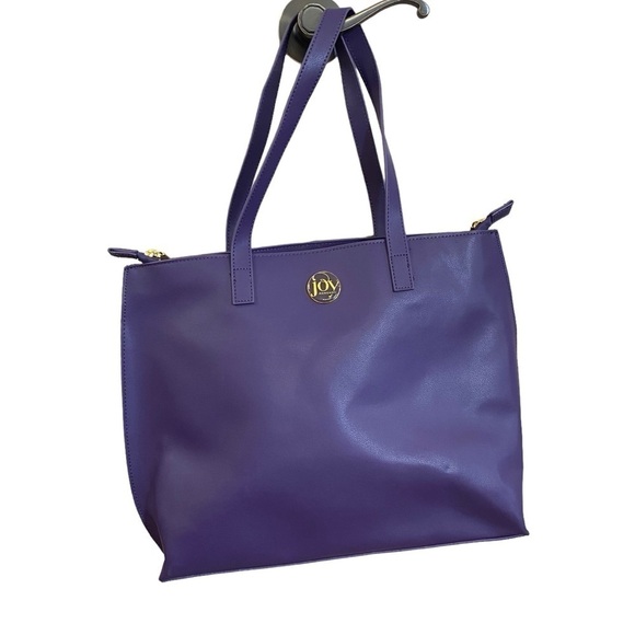 Joy Mangano Purple Tote Travel Bag Large Purse - Picture 1 of 13